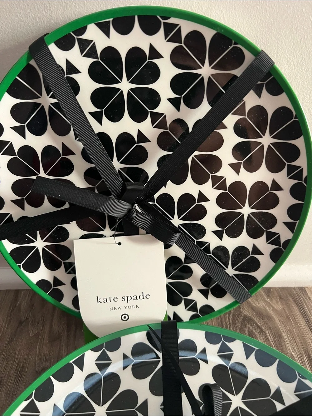 kate spade Black, White & Green Floral Ceramic Dinner Plates - Set of 2